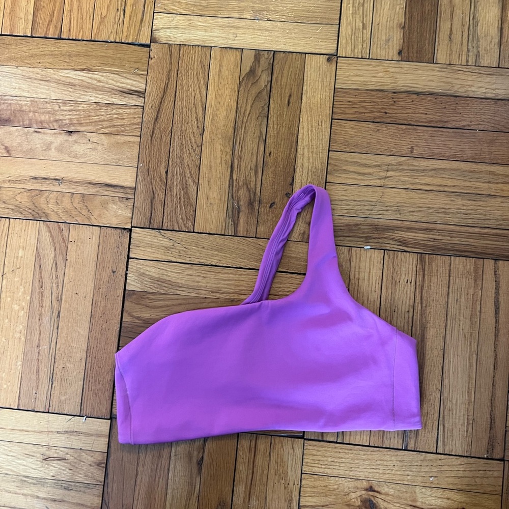 Left on Friday One-Shoulder Pink Offshore Bikini Top Size L - Picture 4 of 6